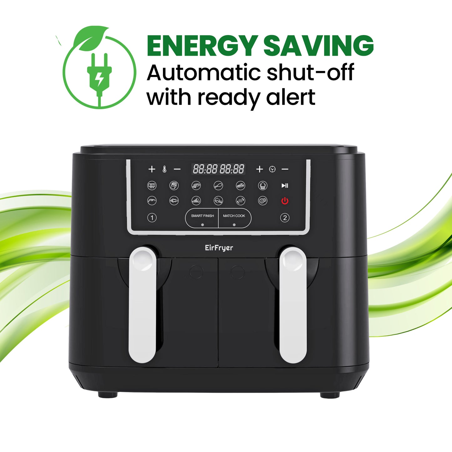 EirFryer 9L Dual Basket Air Fryer With Free Accessories