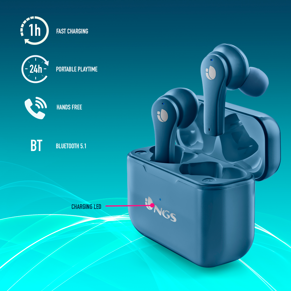 NGS ARTICA 24HR TWS EARBUDS BT 5.1 BLUE