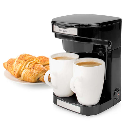 Nedis Compact Coffee Maker With 2 Porcelain Cups