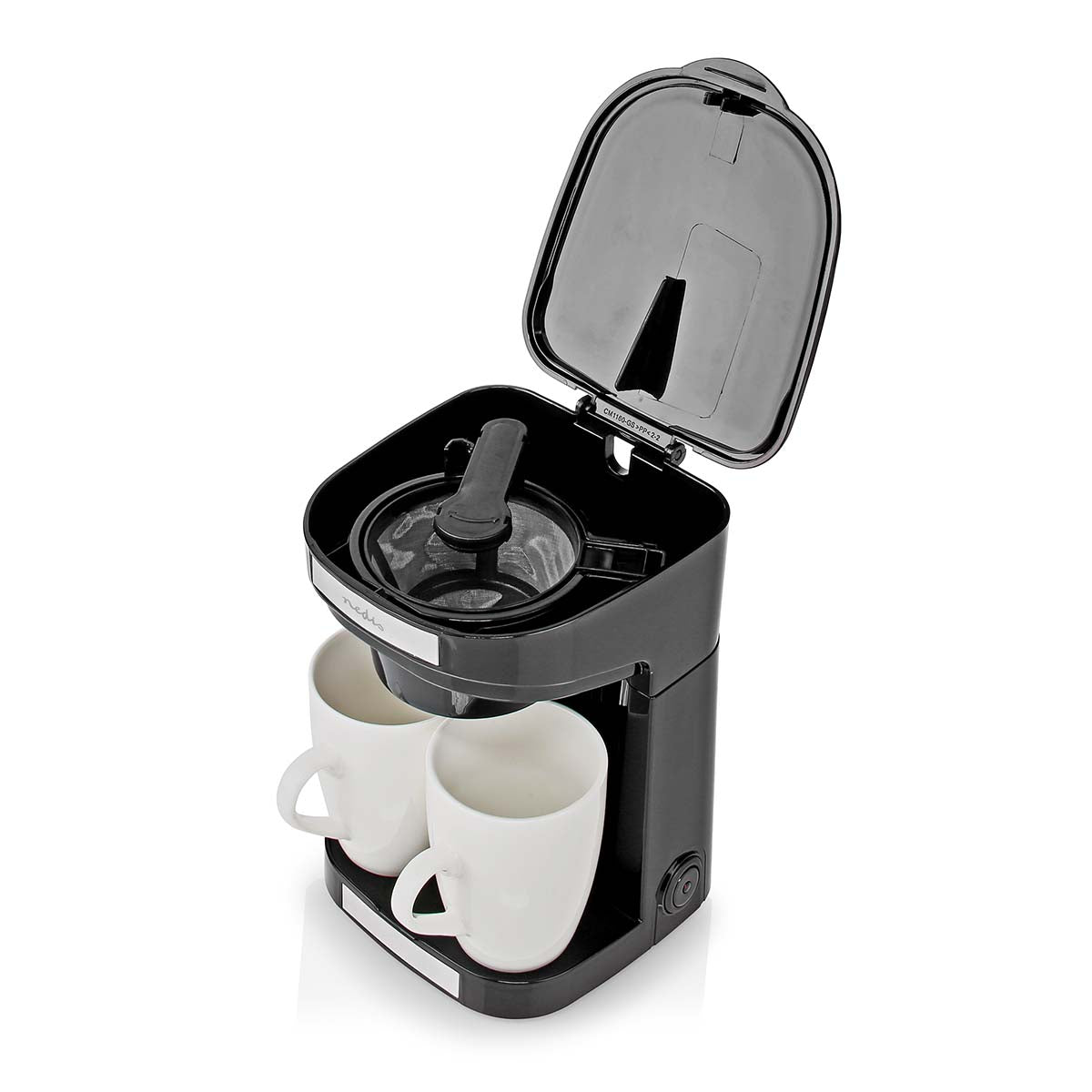 Nedis Compact Coffee Maker With 2 Porcelain Cups