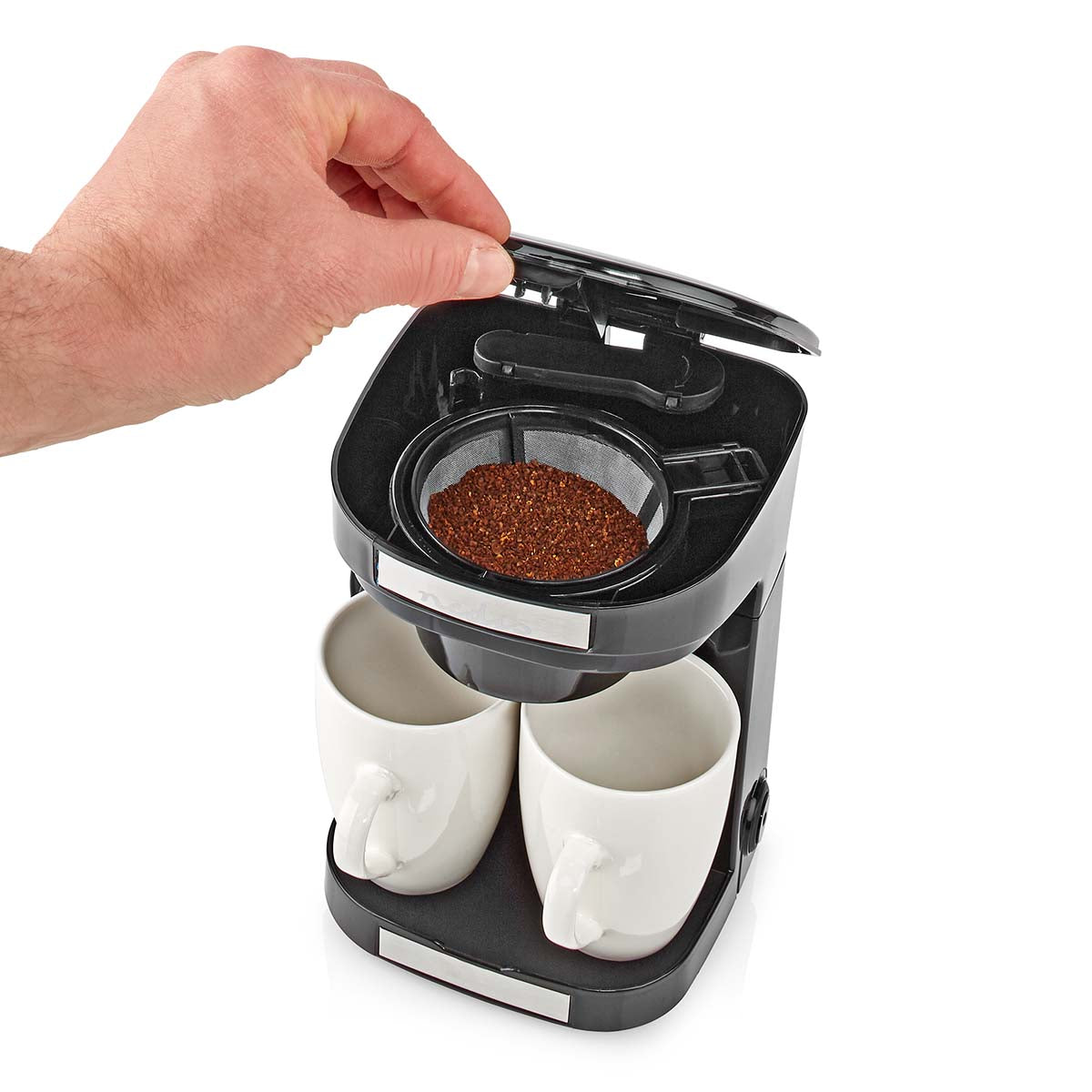 Nedis Compact Coffee Maker With 2 Porcelain Cups