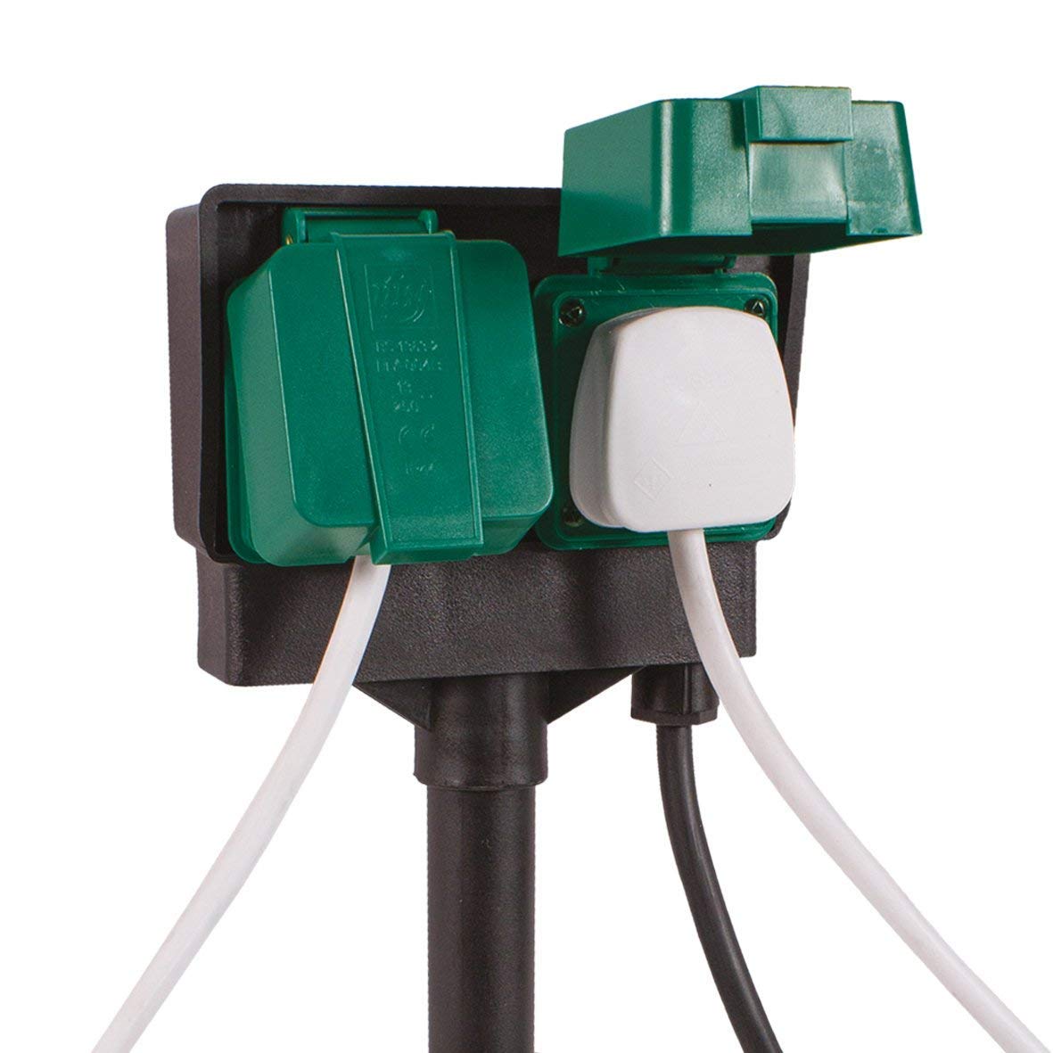 Twin Outdoor Garden Socket Cable 3M