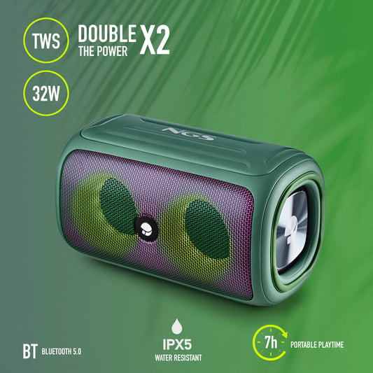 NGS ROLLER BEAST 32W BT SPEAKER TWS BT/USB/TF/AUX-IN GREEN