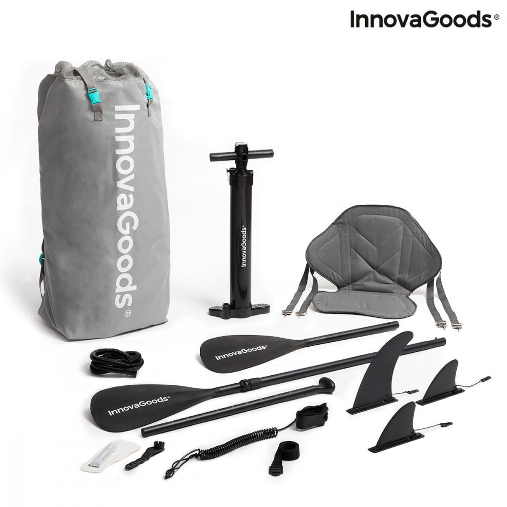 InnovaGoods Kaddle 2in1 Inflatable Paddle Surf Board with Seat and Accessories