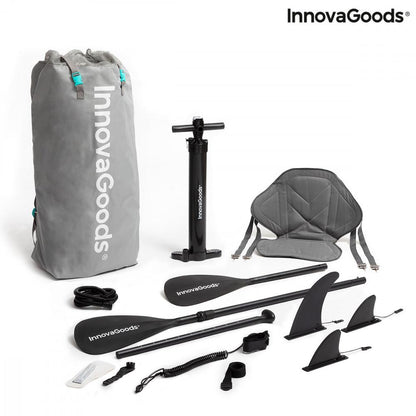 InnovaGoods Kaddle 2in1 Inflatable Paddle Surf Board with Seat and Accessories