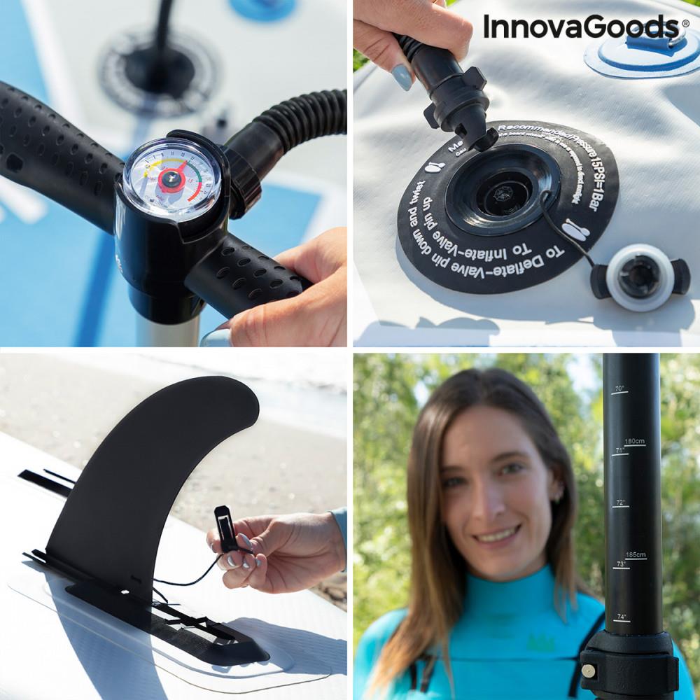 InnovaGoods Kaddle 2in1 Inflatable Paddle Surf Board with Seat and Accessories